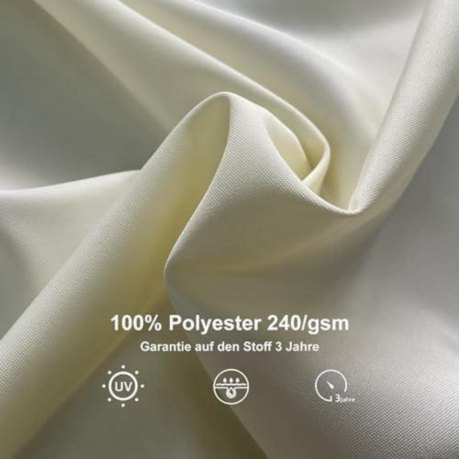 Alu Holzoptik Ampelschirm 300x400 cm Rechteckig Doppeldach Cream