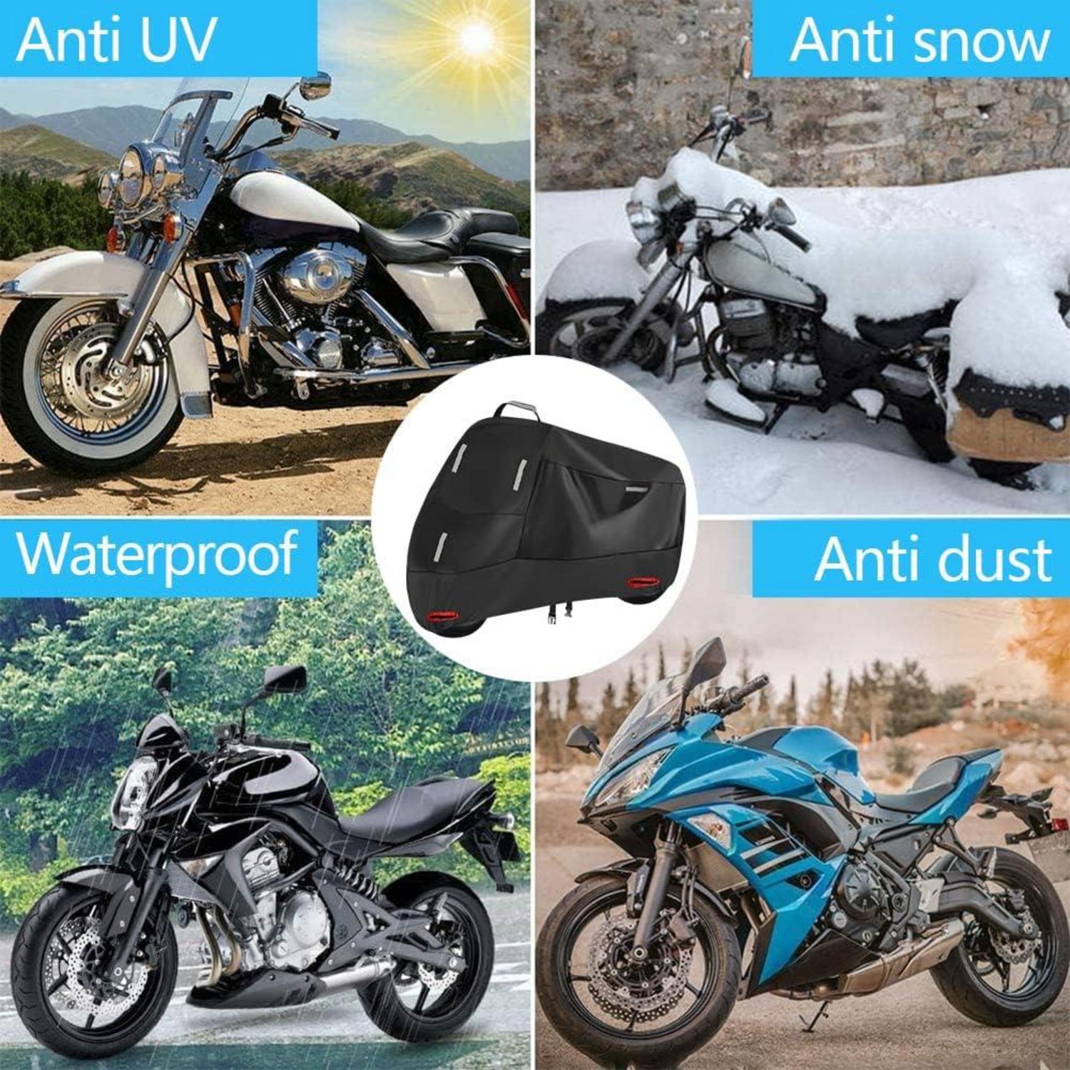 Motorradabdeckung 300D Wasserdicht XL 230x95x125cm Silber Schwarz