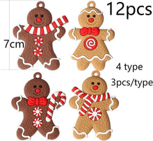 Lebkuchenmann Anhänger 12pcs Weihnachtsbaumschmuck Figuren