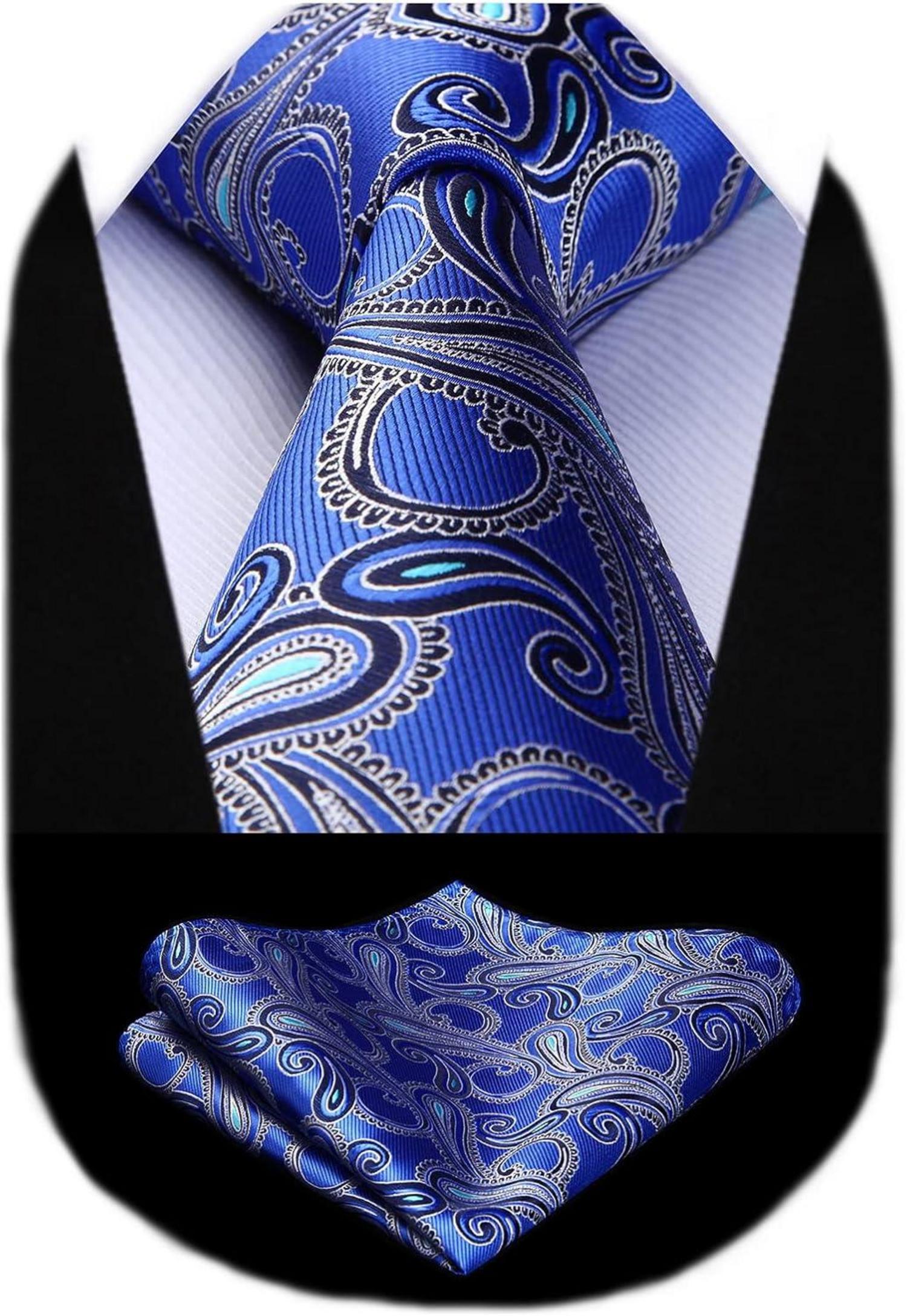 HISDERN Paisley Hochzeitskrawatte für Herren mit