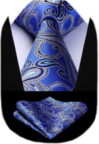 HISDERN Paisley Hochzeitskrawatte für Herren mit