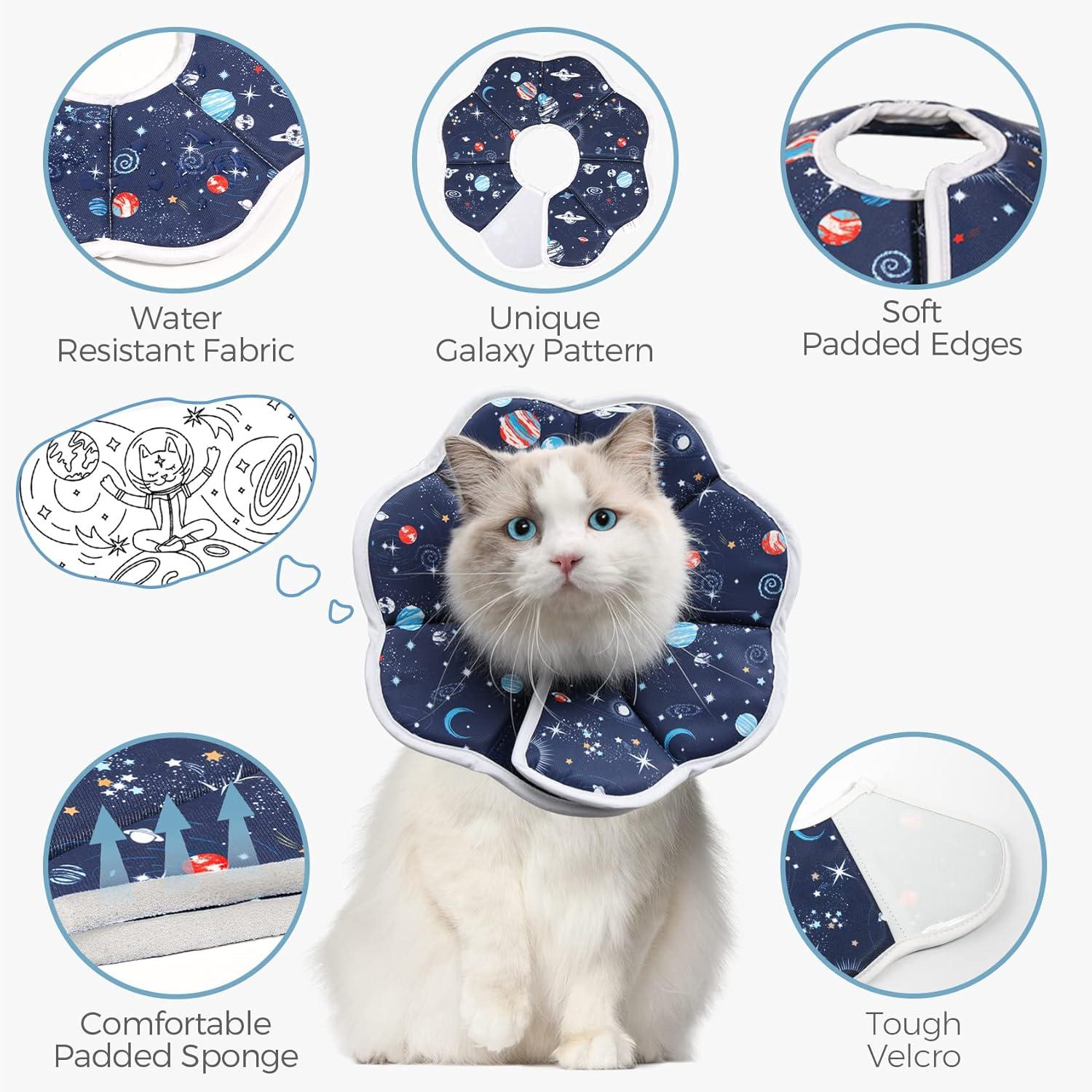 Verstellbare Katzen Halskrause mit Galaxie-Muster für schnelle