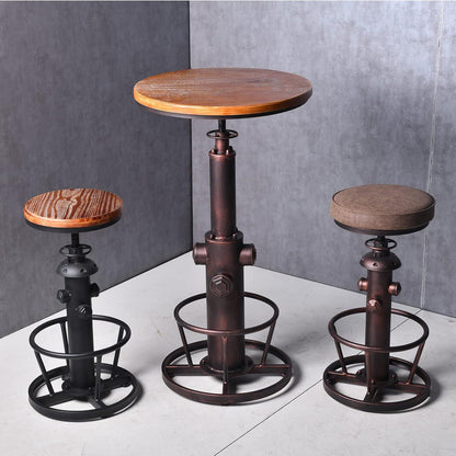 Industrieller Bartisch Höhenverstellbar Vintage Stil Kiefernholz Metall