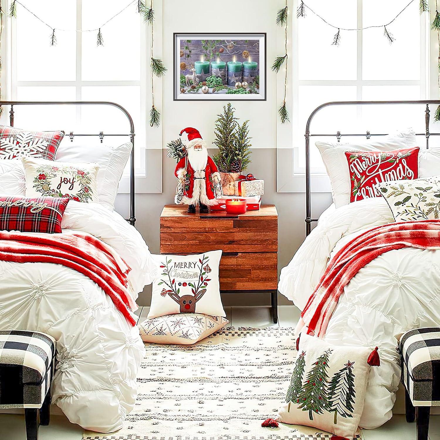 Weihnachts Diamond Painting Set 5D Diamant Malerei Kerze DIY Home Deko