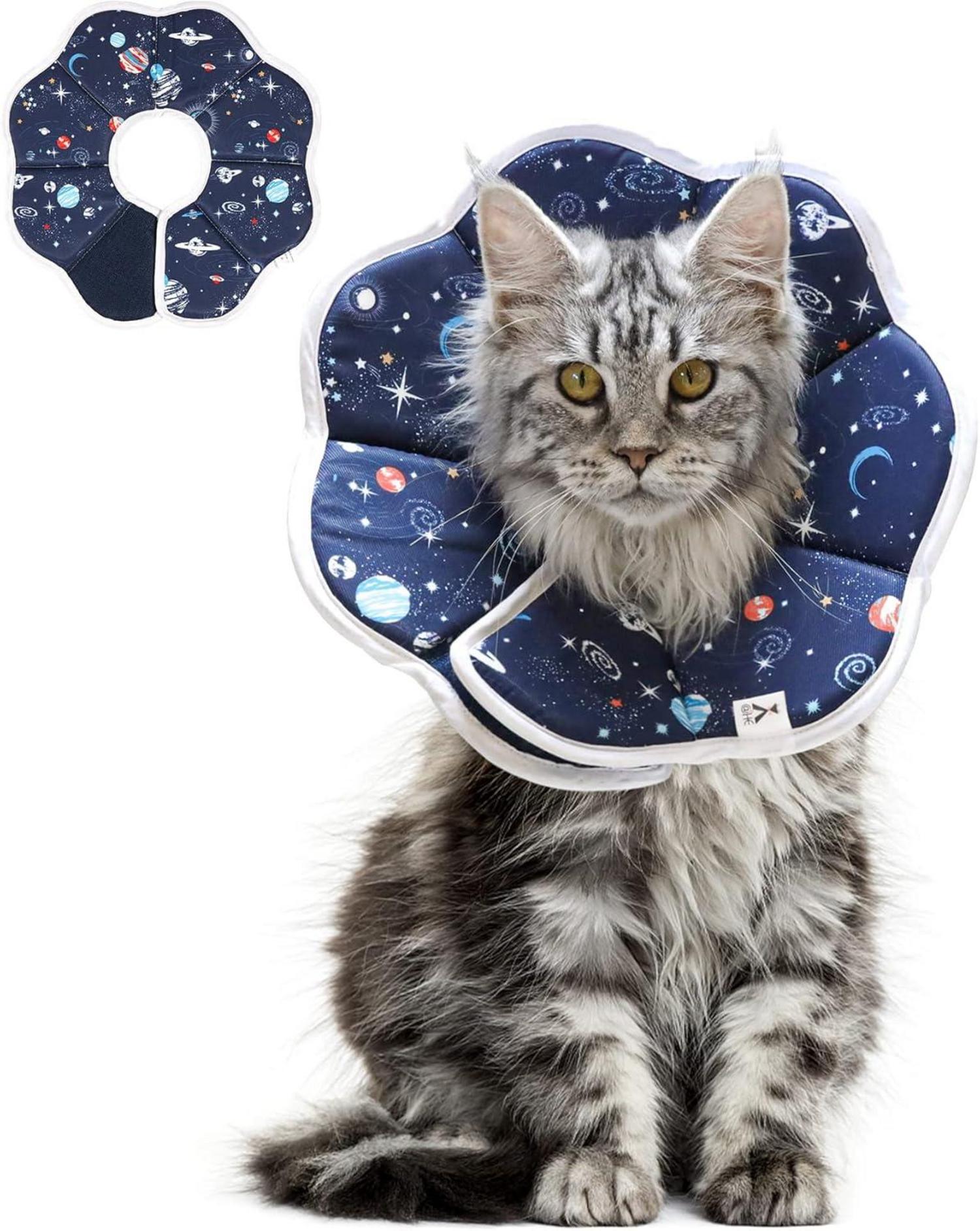 Weiche Verstellbare Katzen-Halskrause mit Sternenhimmel-Muster