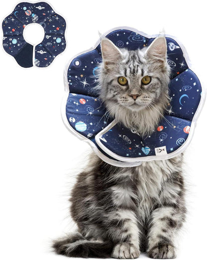 Weiche Verstellbare Katzen-Halskrause mit Sternenhimmel-Muster