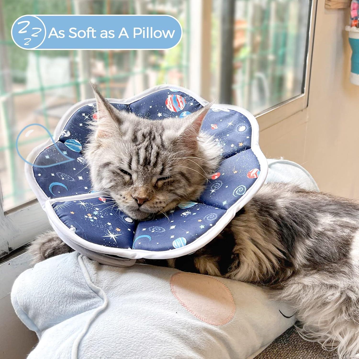 Schützende Halskrause Katze Sternenhimmel-Muster, Weich Verstellbar