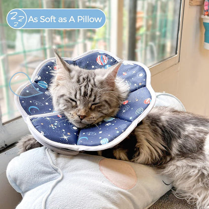 Schützende Halskrause Katze Sternenhimmel-Muster, Weich Verstellbar