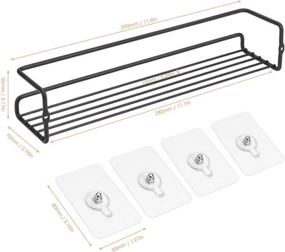 QIWODE Gewürzregal Organizer 2er Pack Wandmontiert Schwarz