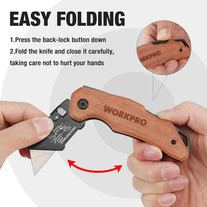 Universalmesser Teppichmesser mit Holzgriff & Schnellwechselklinge