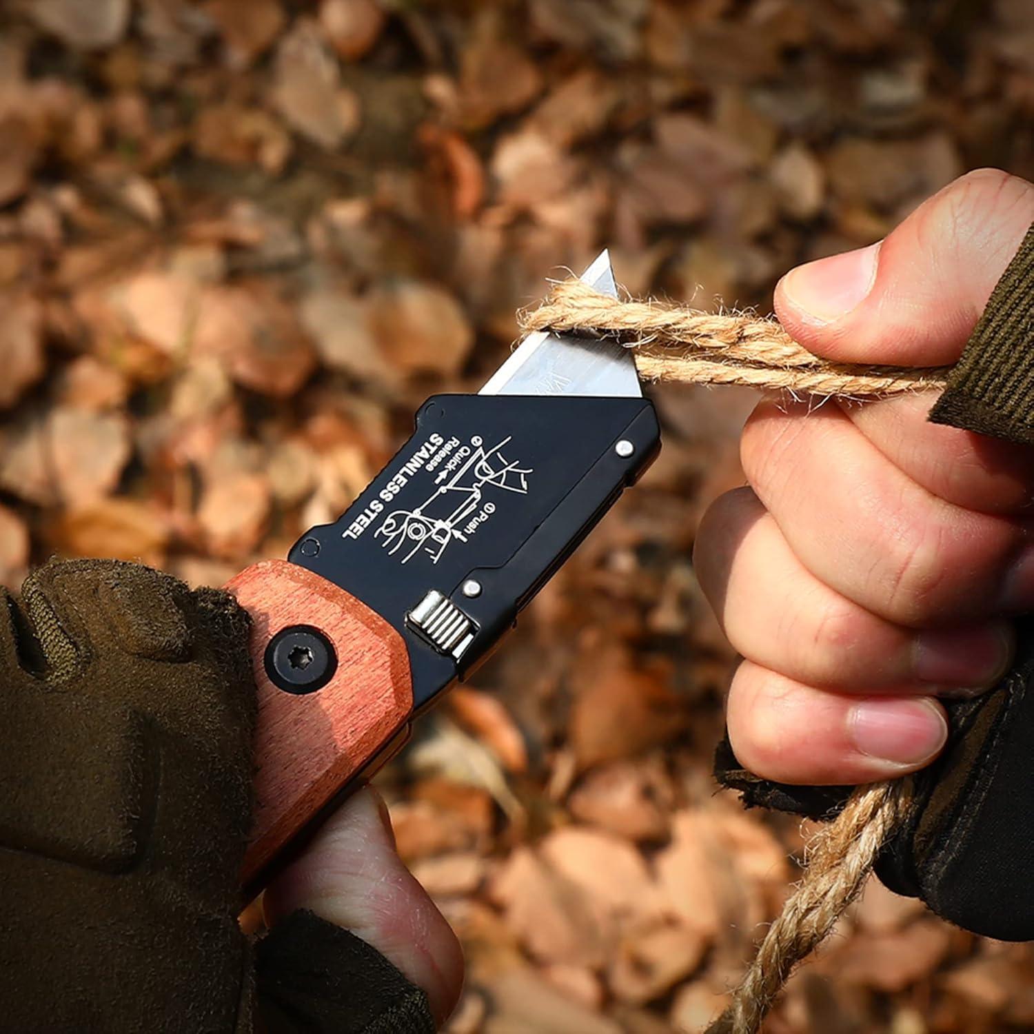 Universalmesser Teppichmesser mit Holzgriff & Schnellwechselklinge