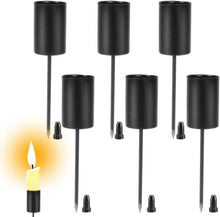 6er Set Kerzenhalter Adventskranz Stabkerzenhalter Schwarz