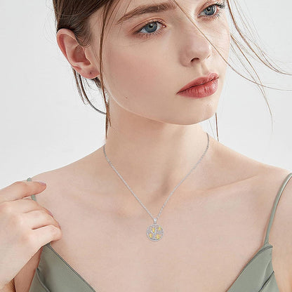 TRISHULA Lebensbaum Kette 925 Sterling Silber Anhänger Geschenk