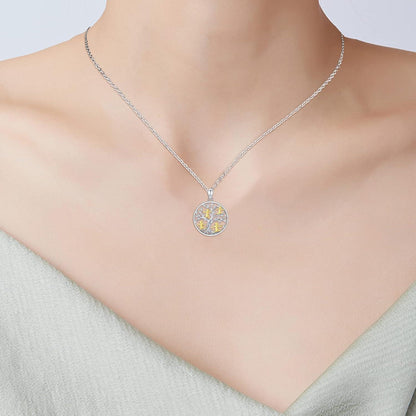 TRISHULA Lebensbaum Kette 925 Sterlingsilber Damen Halskette mit Anhänger 45-50cm