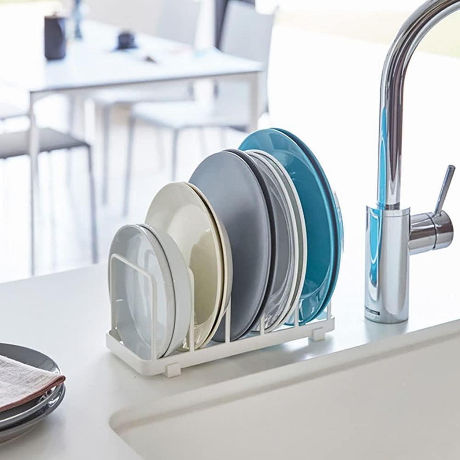 YunNasi Vertikaler Tellerhalter Abtropfgestell Geschirr Organizer