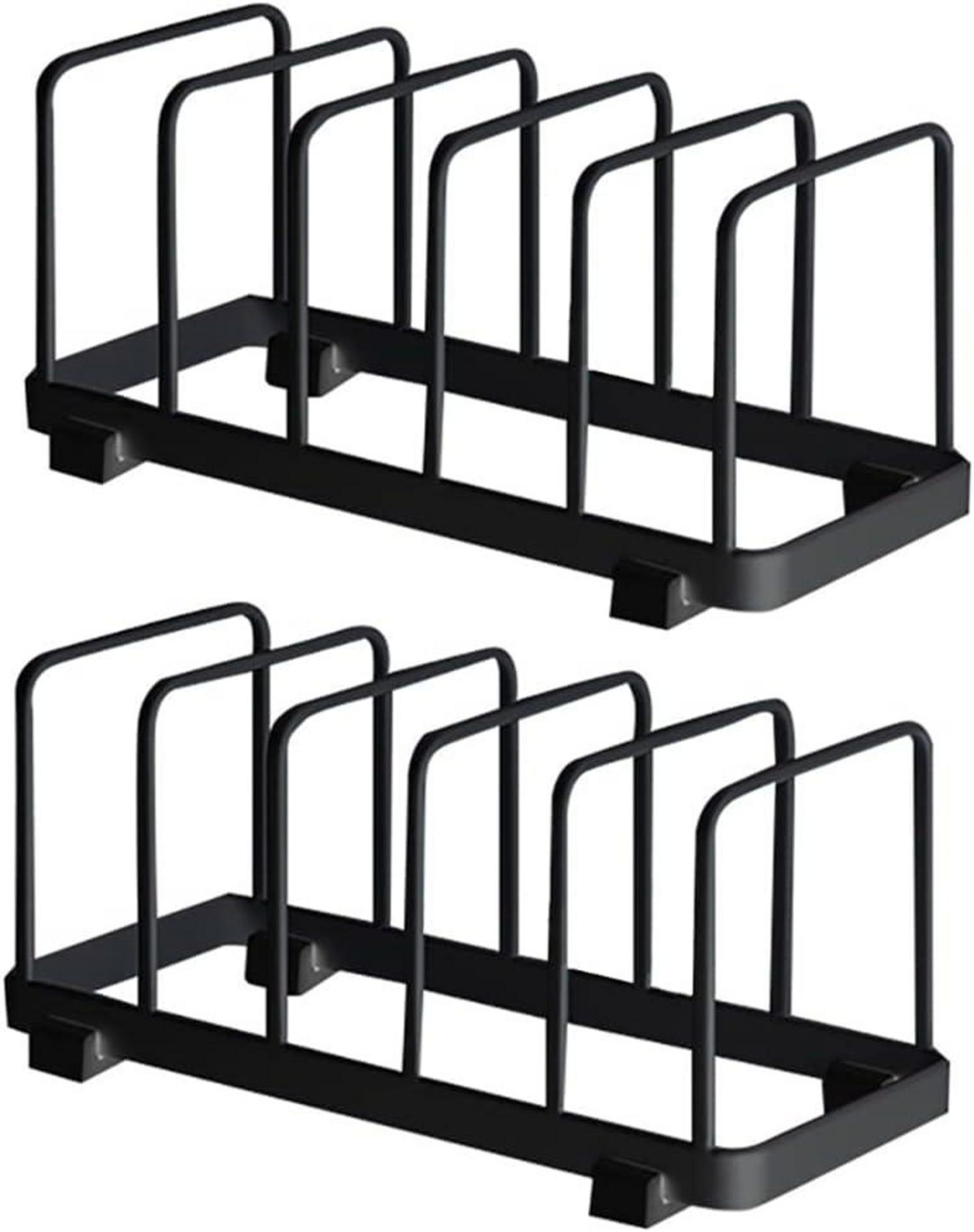 Vertikales Tellerständer Schwarz 2 Stück Geschirr Organizer