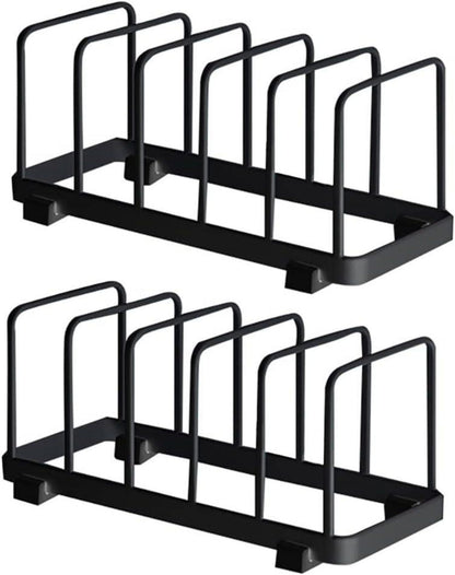 Vertikales Tellerständer Schwarz 2 Stück Geschirr Organizer