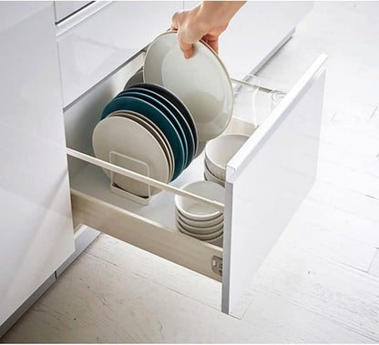 Vertikales Tellerständer Schwarz 2 Stück Geschirr Organizer