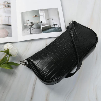 Umhängetasche Damen Krokoprägung Retro Classic Henkeltasche Mini Bag