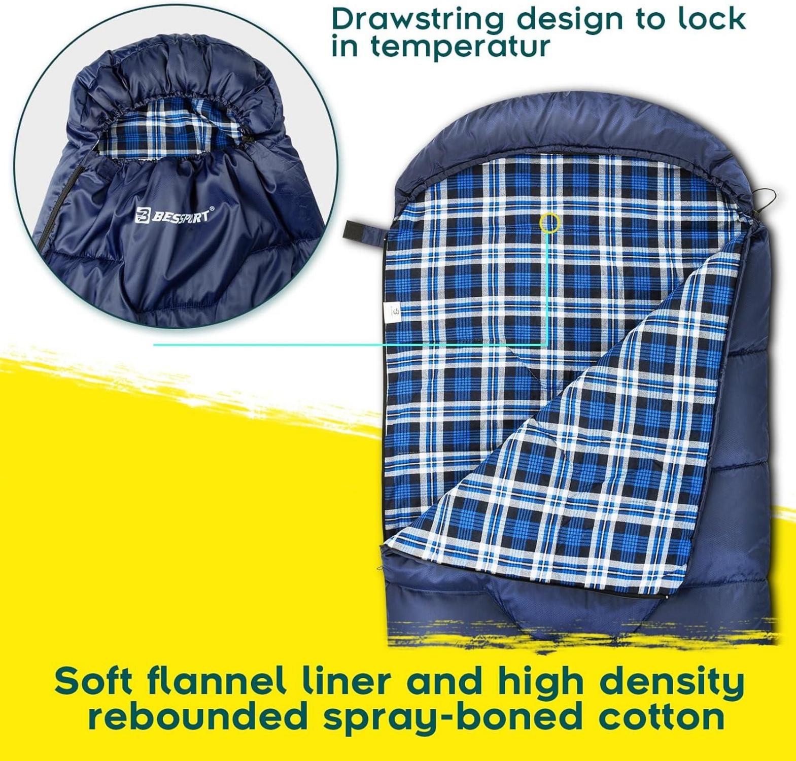 Schlafsack für Camping 3-4 Jahreszeiten -8 °C - 20°C