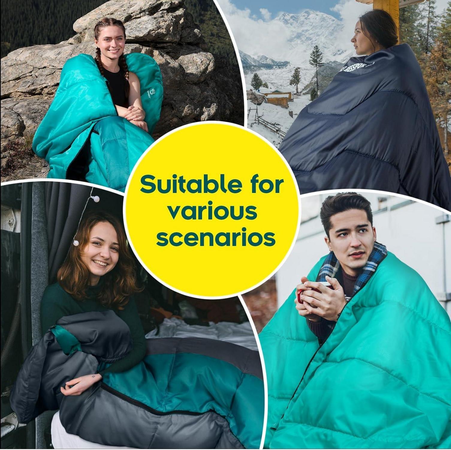 Schlafsack Camping 3-4 Jahreszeiten -8 °C - 20°C Wasserdicht warm Erwachsene