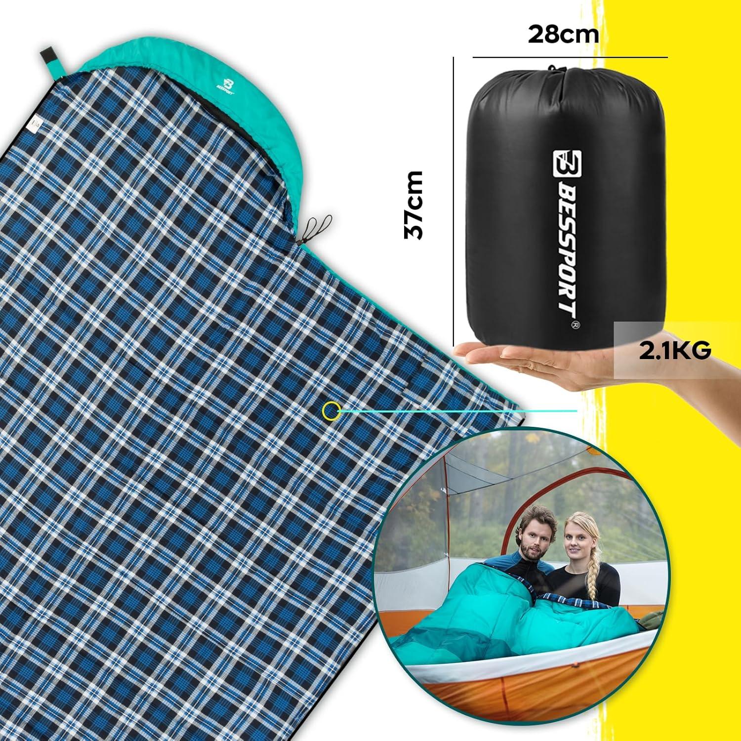 Bessport Schlafsack 3-4 Jahreszeiten -8°C - 20°C Camping WandernDockControl