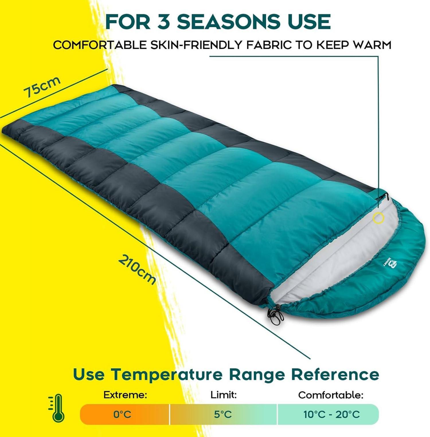 Bessport Schlafsack für Camping 3-4 Jahreszeiten - Winter