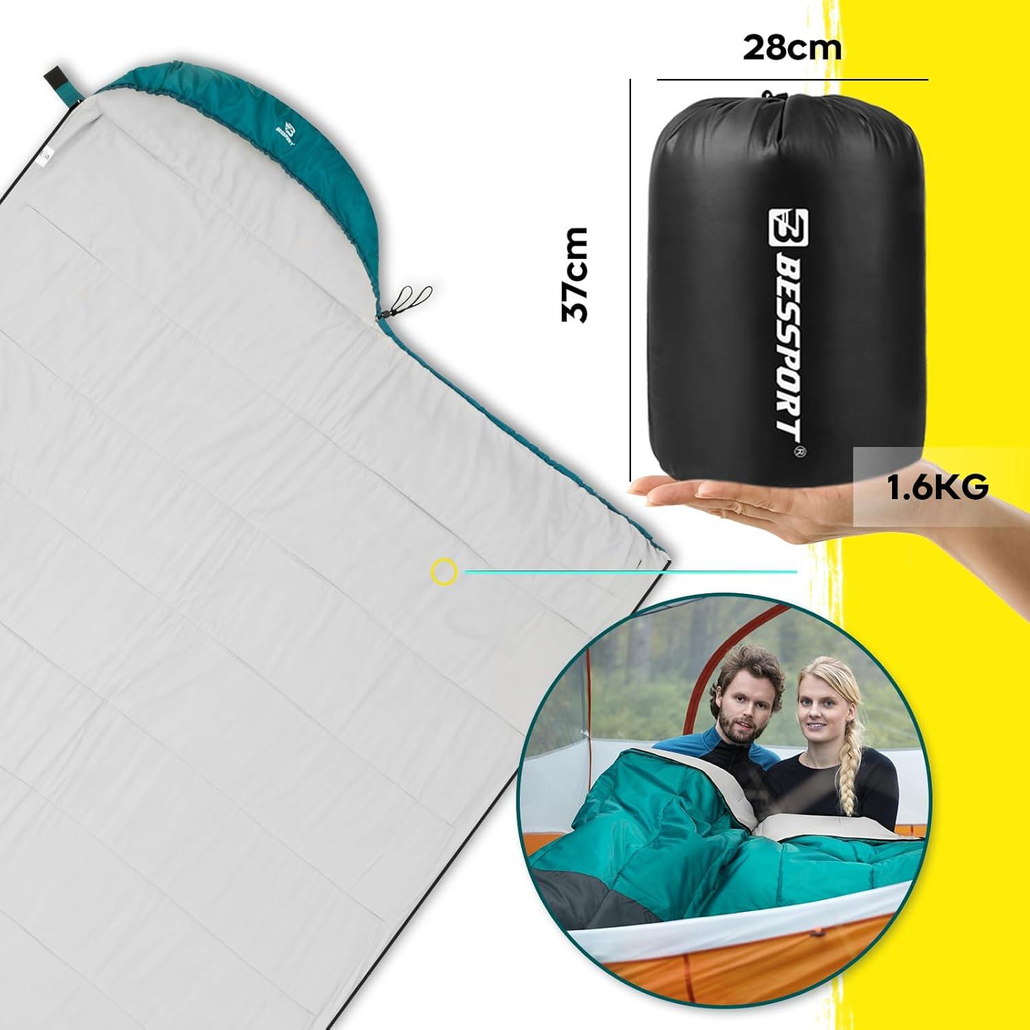 Schlafsack Bessport 3-4 Jahreszeiten -8°C bis 20°C | Leicht, Wasserdicht, Warm