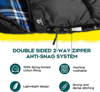 Bessport Schlafsack 3-4 Jahreszeiten -8°C bis 20°C wasserdicht warm für Erwachsene