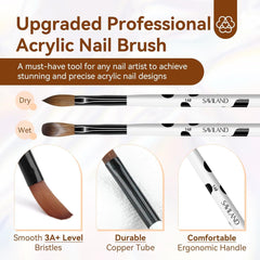 Saviland Acryl Nailart Pinsel Set Größe 8/10/14 Frauen