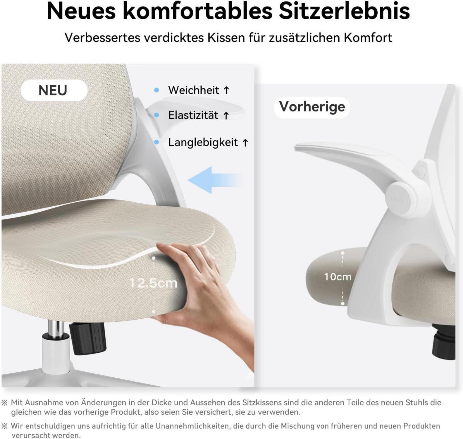 Hbada Ergonomischer Bürostuhl Mesh Schreibtischstuhl Armlehnen Höhenverstellbar