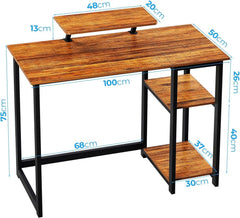 Kleiner Schreibtisch mit Stauraum und Monitorständer