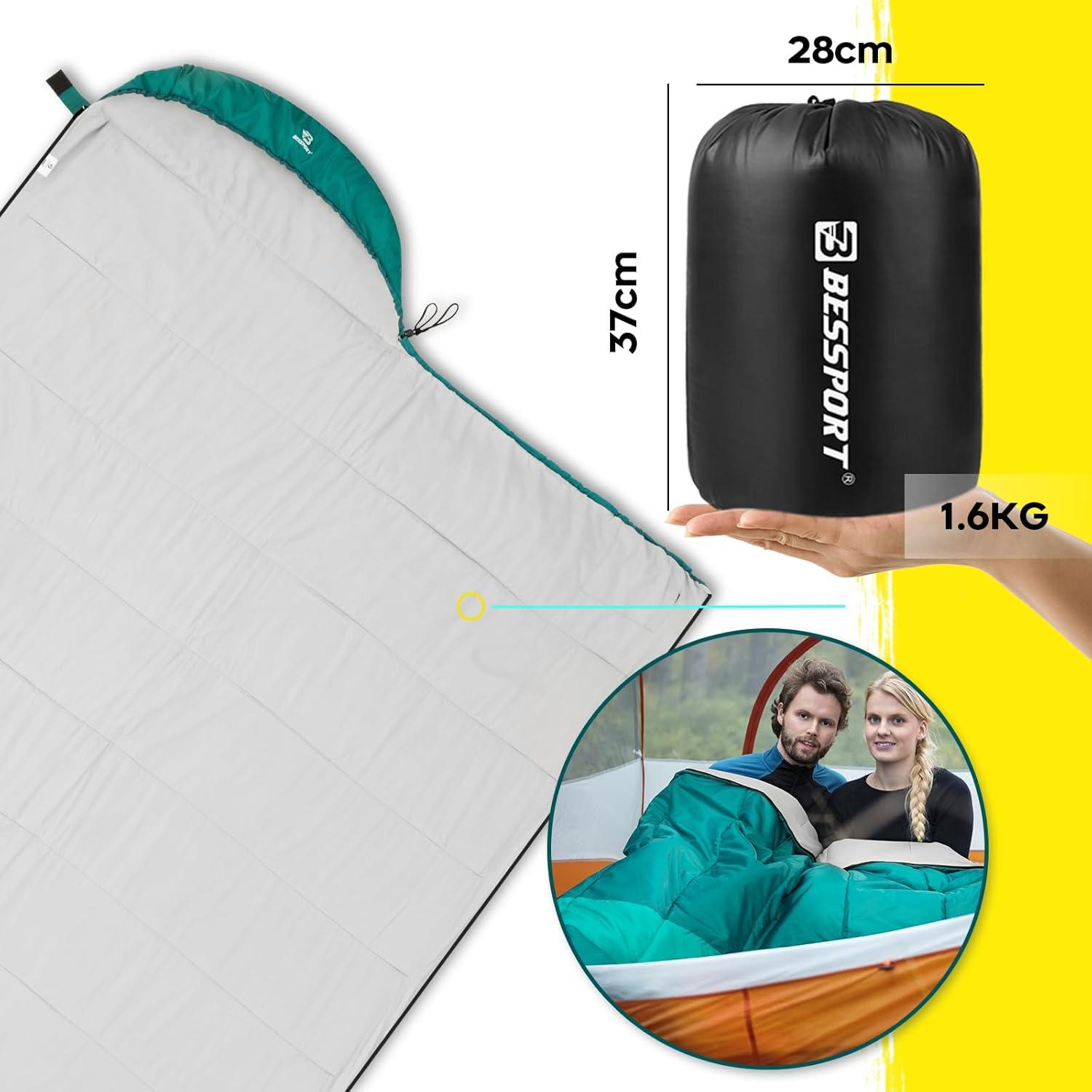 Bessport Schlafsack 3-4 Jahreszeiten -8 bis 20°C Wasserdicht Warm