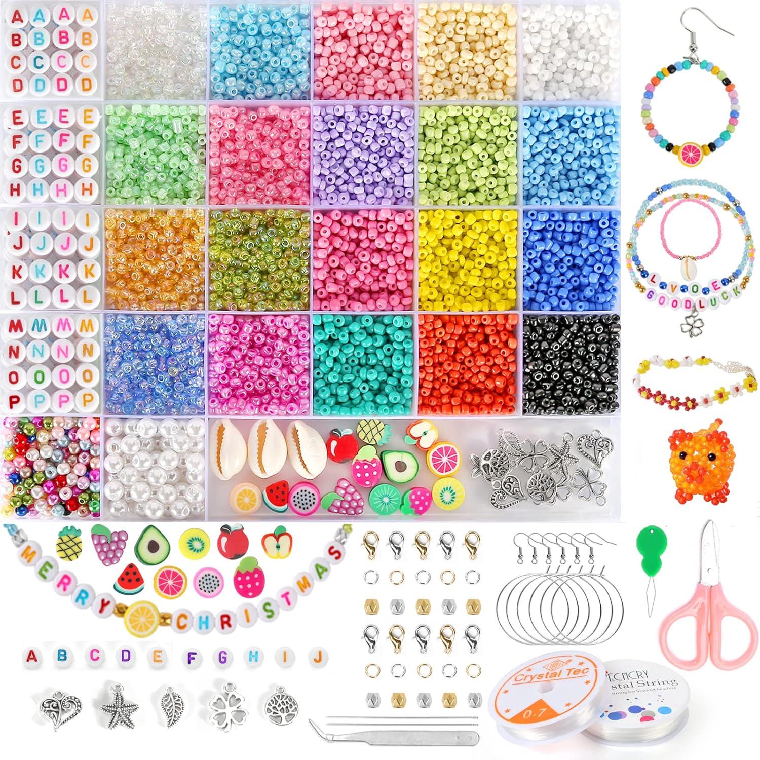 Perlen zum Auffädeln Set 9500 Stücke 3mm DIY Schmuck Beads