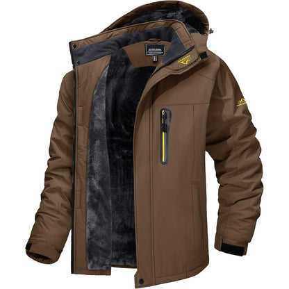Herren Fleecejacke Winter Warm Gefüttert Skijacke Winddicht Wasserdicht