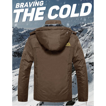 Herren Fleecejacke Winter Warm Gefüttert Skijacke Winddicht Wasserdicht