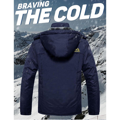 Herren Fleecejacke Winter Warm Gefüttert Skijacke Dunkelblau XXL