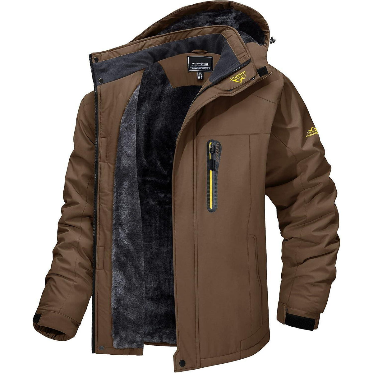 Herren Winterjacke warm gefüttert abnehmbare Kapuze Wandern Camping