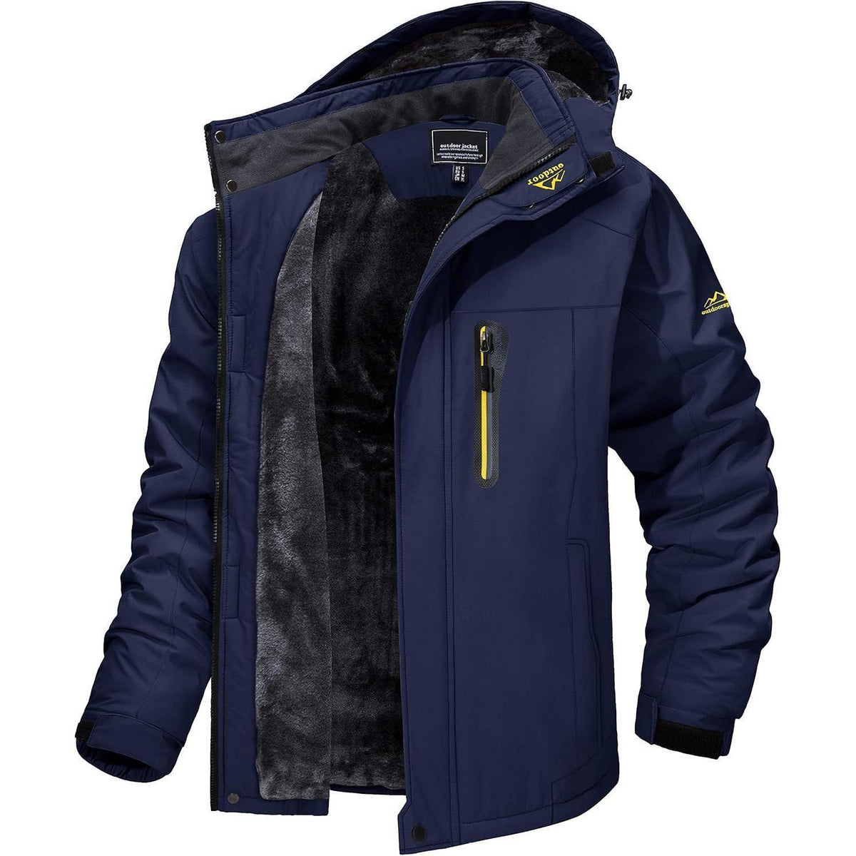 Herren Fleecejacke Winter Warm Gefüttert Skijacke Dunkelblau XL