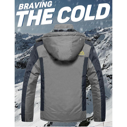 Herren Fleecejacke Winter Warm Gefüttert Winddicht Wasserdicht Jacke Grau M