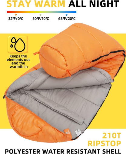 Schlafsack -10 ℃ - 15 ℃ 4 Jahreszeiten Mumienschlafsack Orange