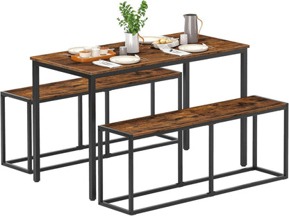 Industrie Design Sitzbank 120x30x46,5 cm Stahlrahmen Essbank Holzoptik
