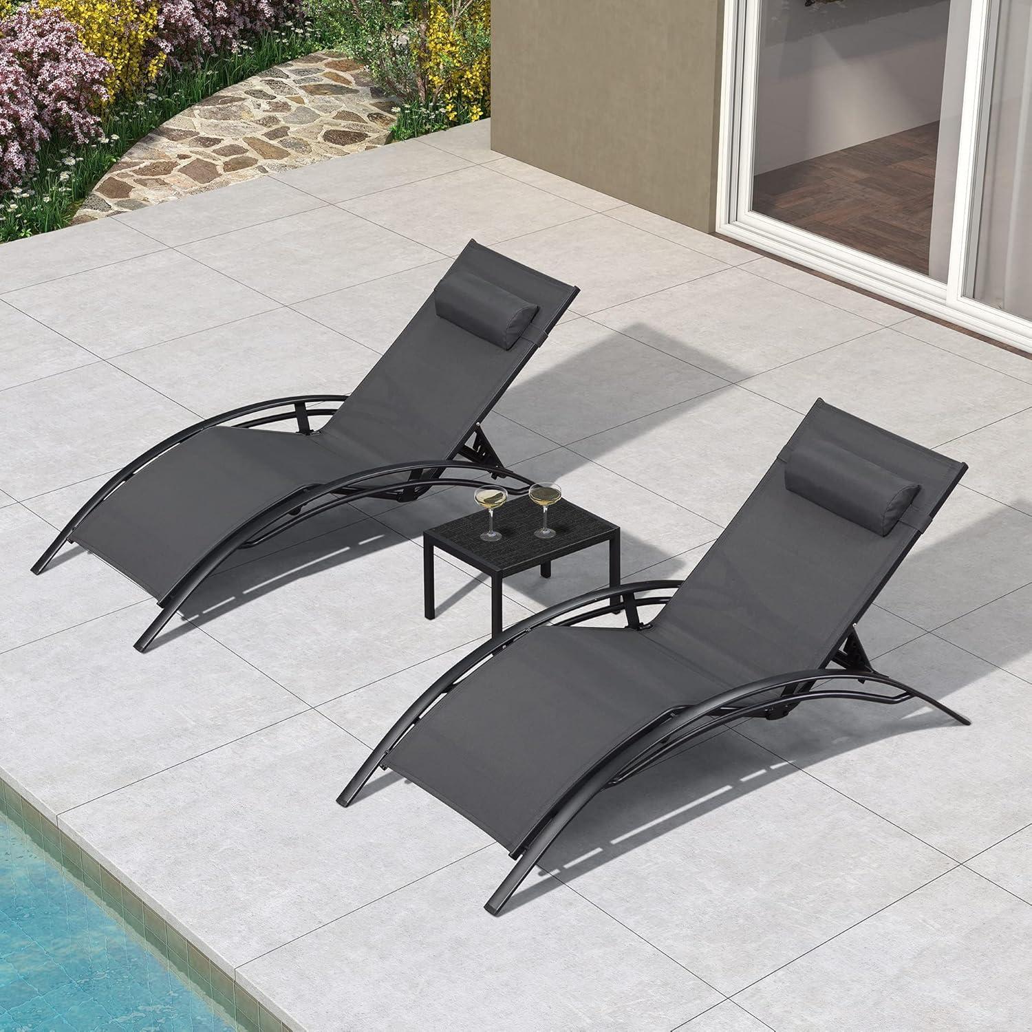 Purple Leaf XXL Sonnenliege 2er-Set Aluminium Gartenliege