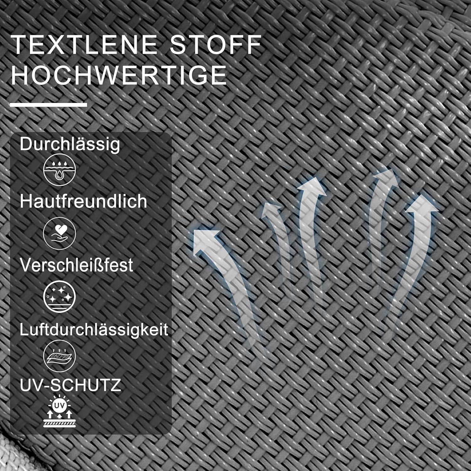 XXL Sonnenliege Set Aluminium Gartenliege Beistelltisch Grau