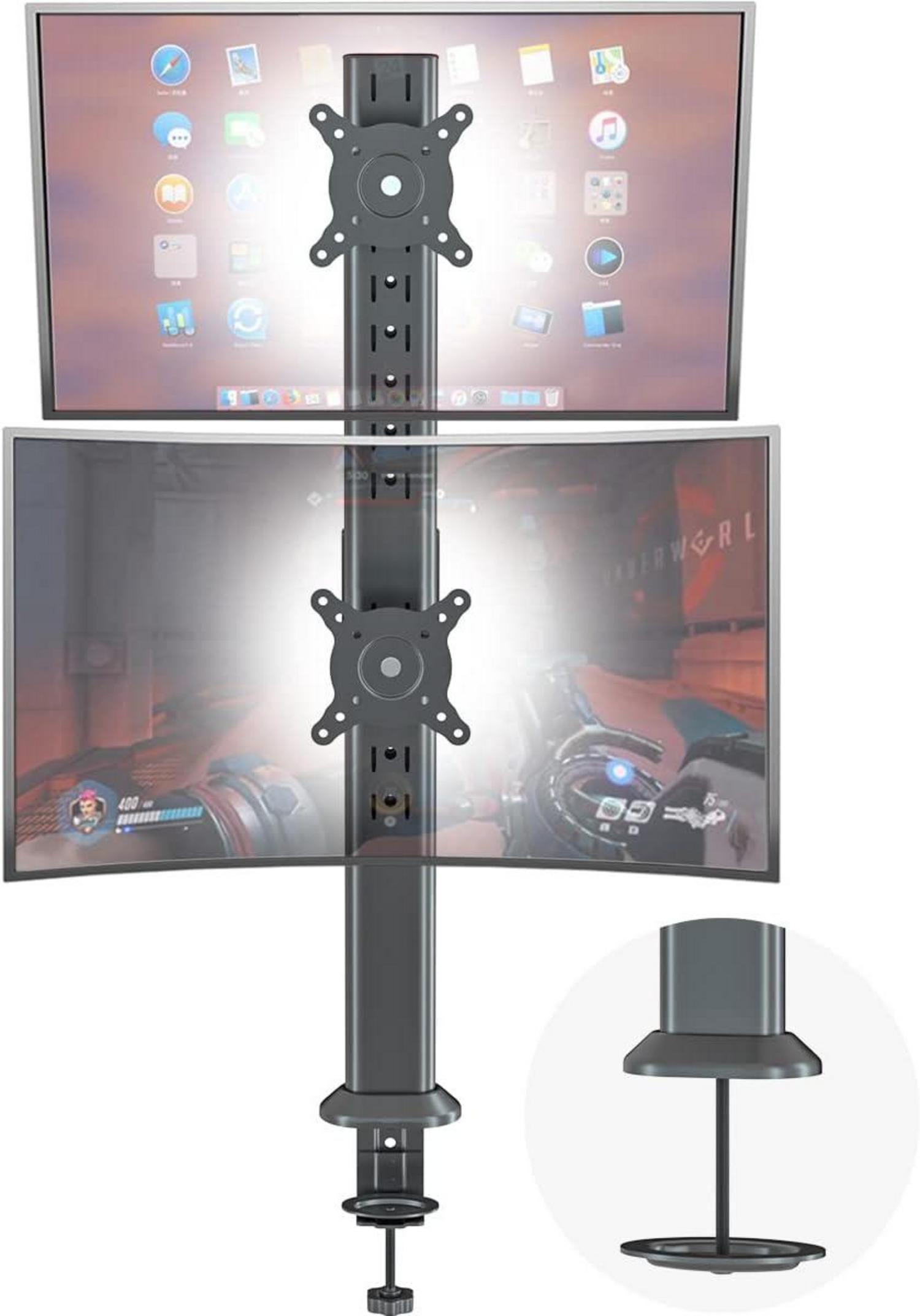 Monitorständer für Zwei 13- bis 34-Zoll Monitore mit Klemme