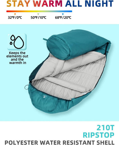 Schlafsack Winter Mumienschlafsack -10 ℃ - 15 ℃ 4 Jahreszeiten Outdoor