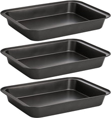 Rechteckige Antihaft-Backformen für Ofen, 3er Pack
