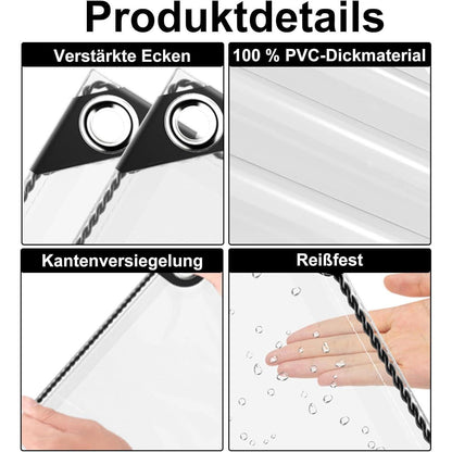 Wasserdichte Abdeckplane 2.4x4m – Transparent & Reißfest