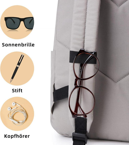 KALIDI Rucksack Damen Herren Laptopfach Daypack Wasserdicht Grau