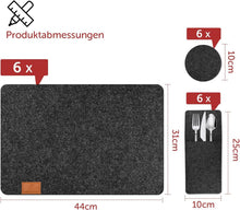 Shinfly Filz Tischsets 18er Set Platzdeckchen Anthrazit